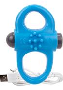 Charged Yoga Rechargeable Silicone Waterproof Cock Ring Blue