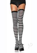 Leg Avenue Plus Size Nylon Stocking With Stripe - 1x-2x -...