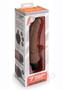 Powercocks Silicone Rechargeable Slim Anal Realistic Vibrator 7in - Chocolate